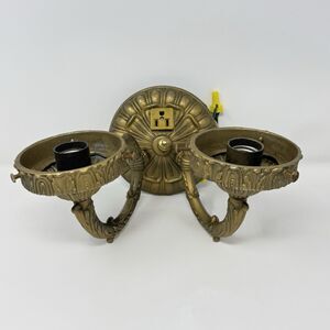 L&L WMC Double Arm Brass Wall Sconce Light Fixture 9860